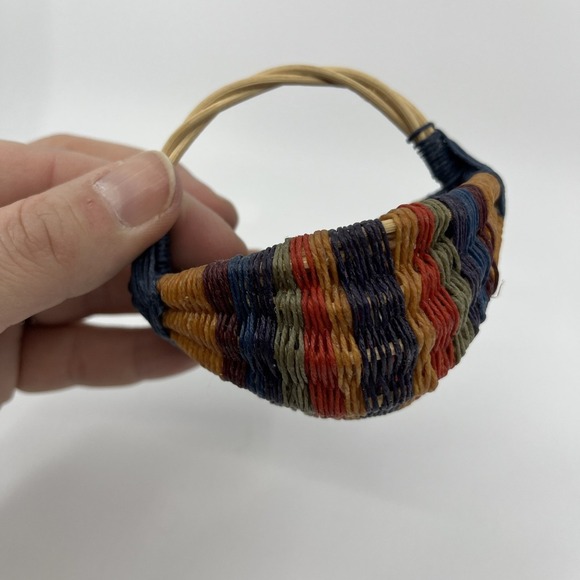 MINI Waxed Wicker BUTTOCKS BASKET Gods Eye Handcrafted‎ 3" - Picture 3 of 9